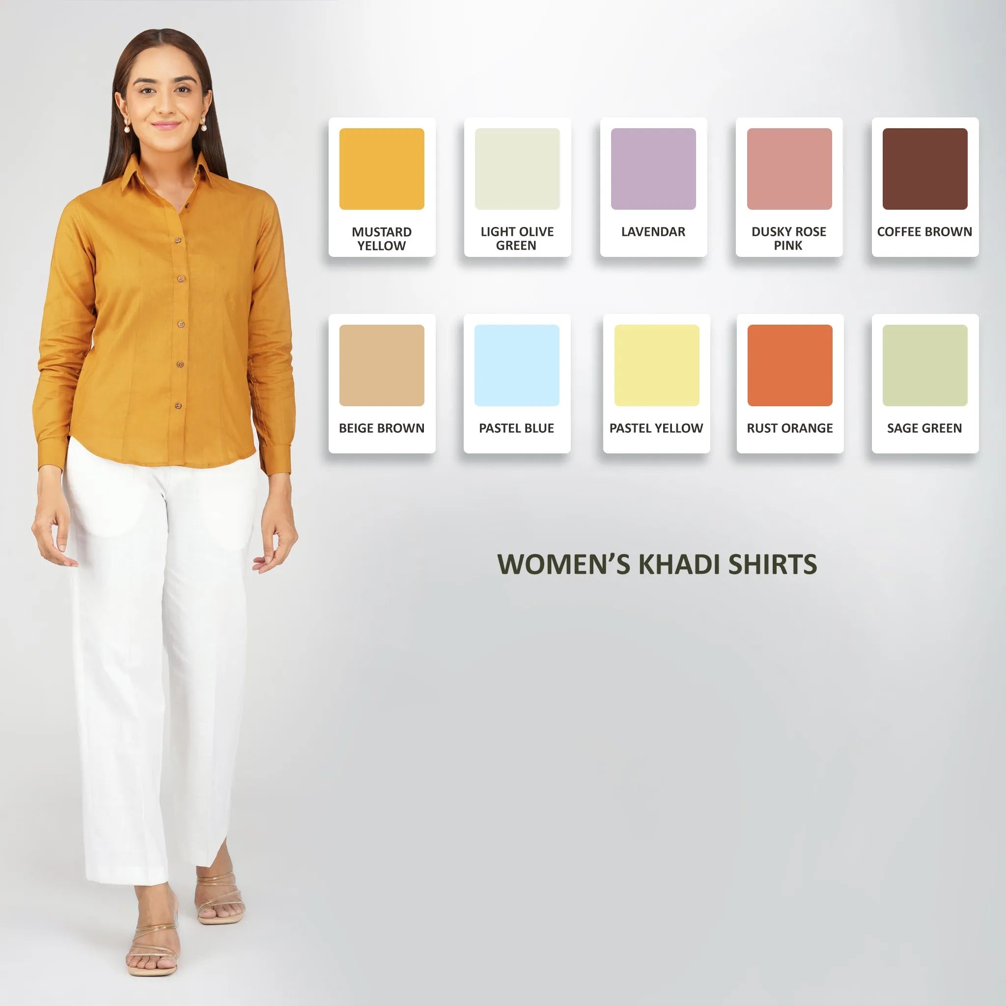 Women's Khadi Short Kurti Mustard Yellow