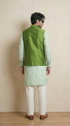 Lime Green Signature Nehru Fit Jacket | 100% Woolen