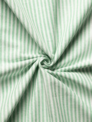 White & Green Big Line Trending Khadi Fabric