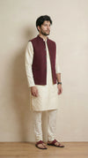 Maroon Signature Nehru Fit Jacket | 100% Woolen