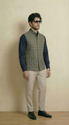 Olive Green Signature Nehru Fit Jacket | 100% Woolen