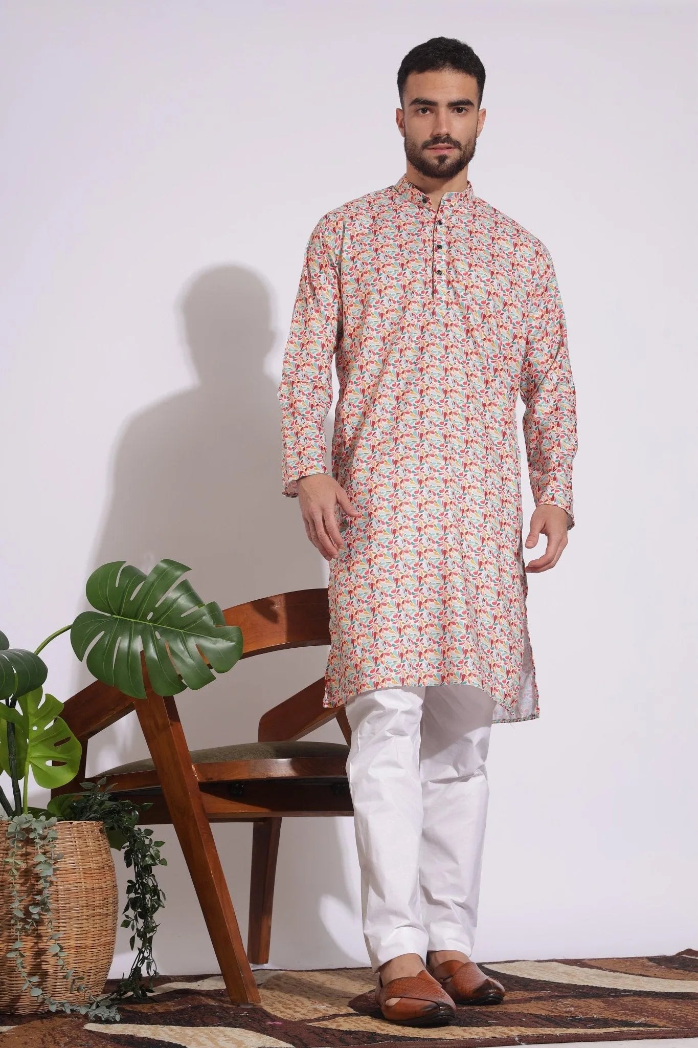 Stylish Print Multi Color Floral Kurta
