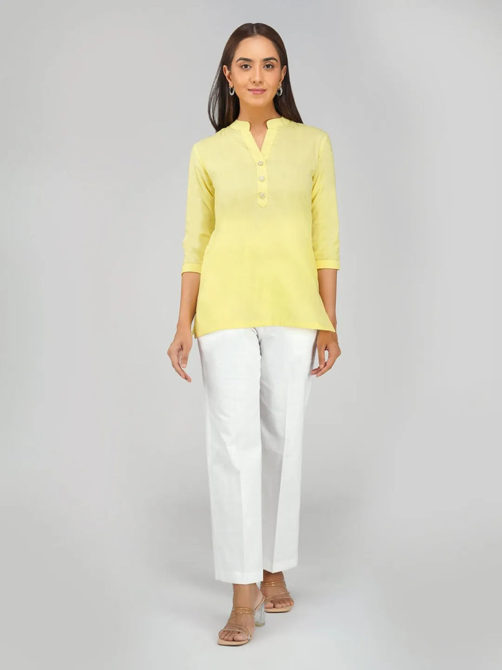 Women's Khadi Short Kurti Sage Green