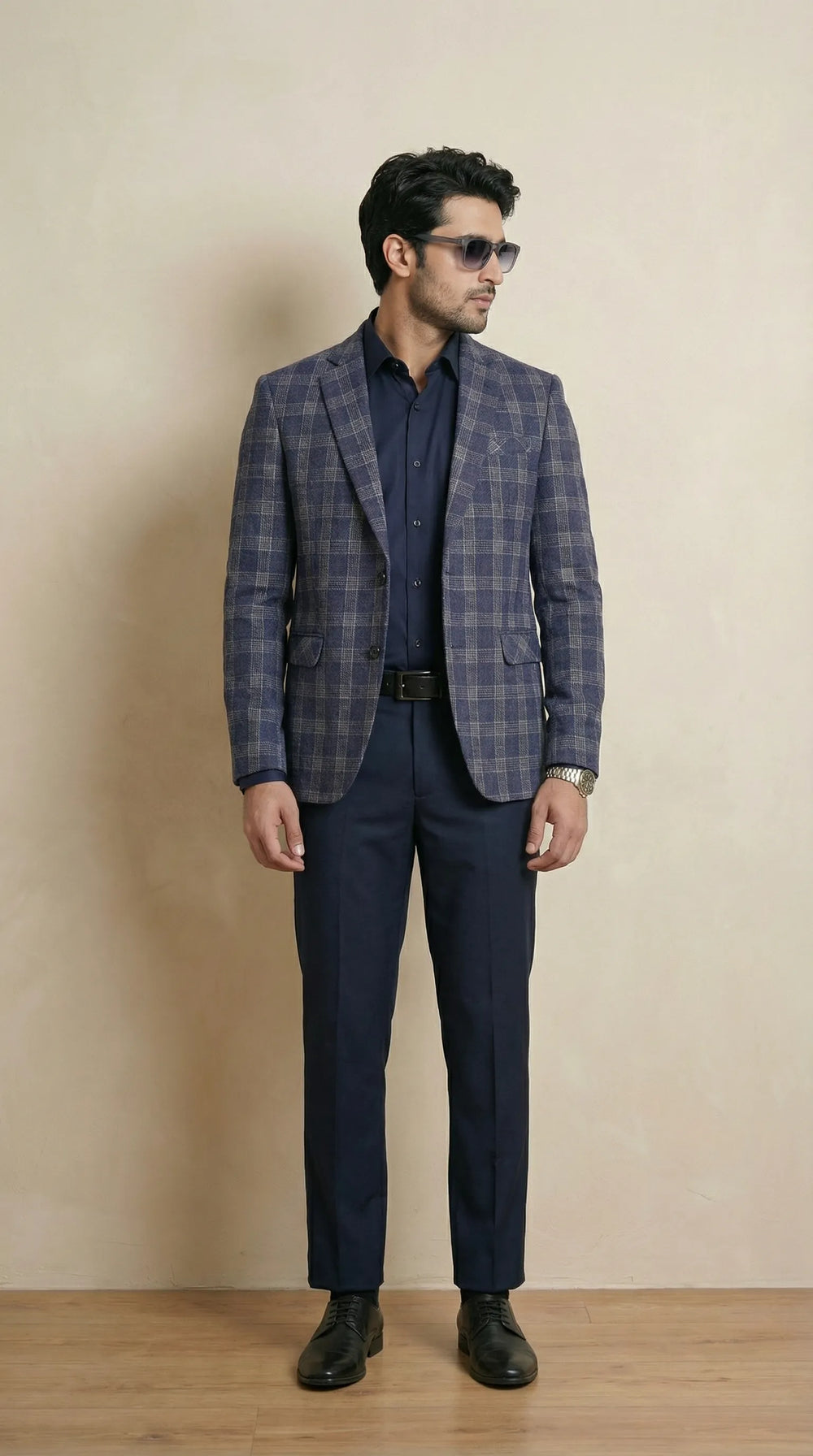 Blue Tweed Blazer | 100% Wool, Classic Structured Fit
