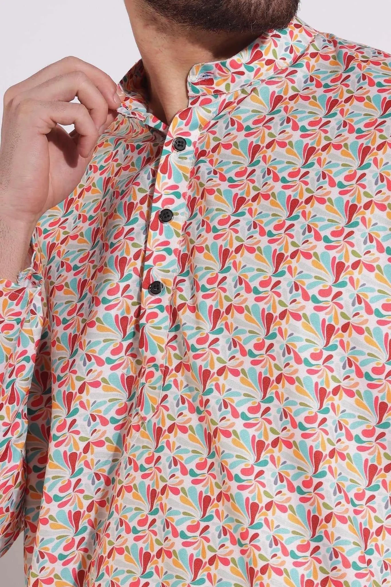 Stylish Print Multi Color Floral Kurta