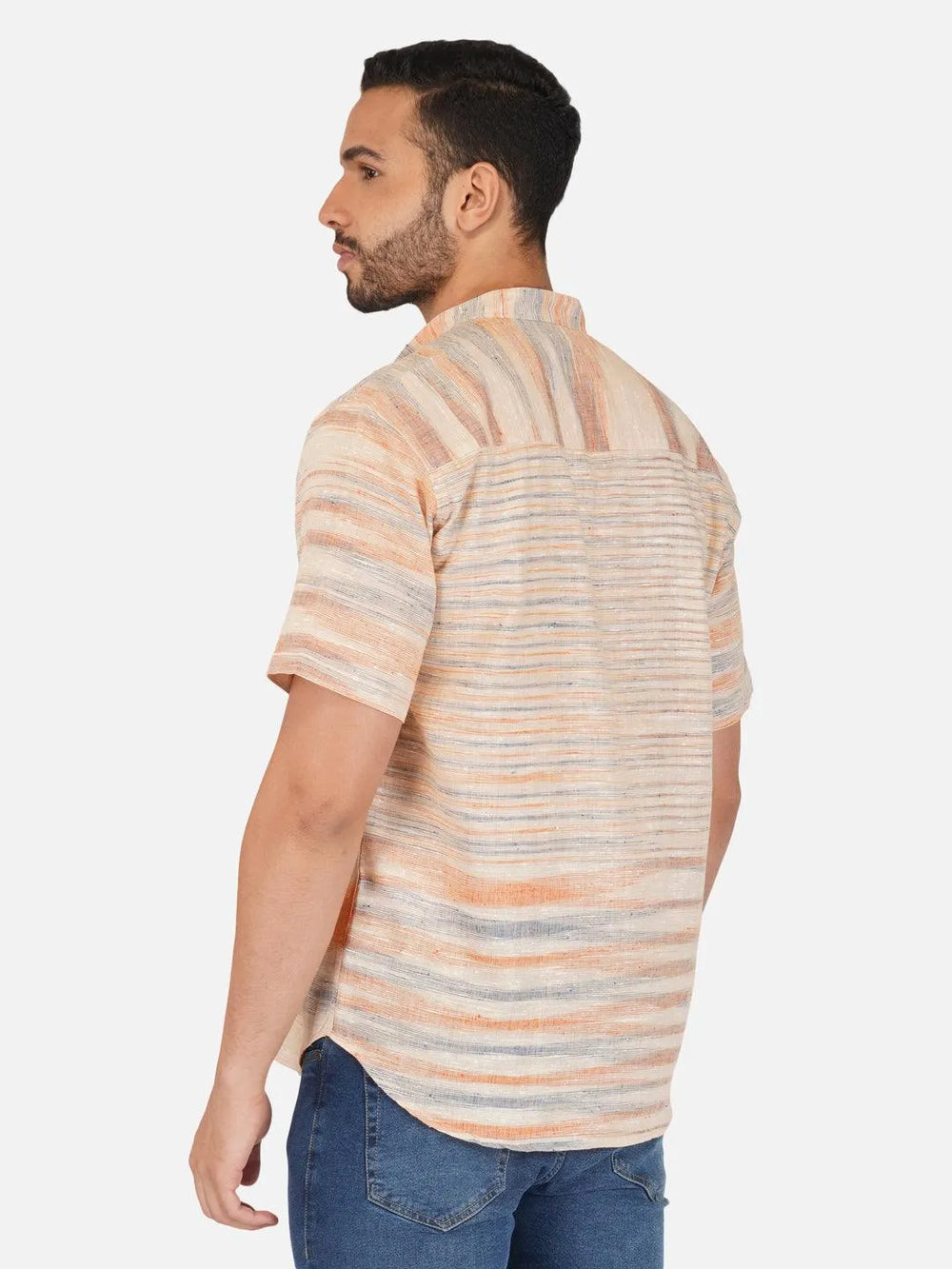 Pure Khadi Short Kurta in Golden Color