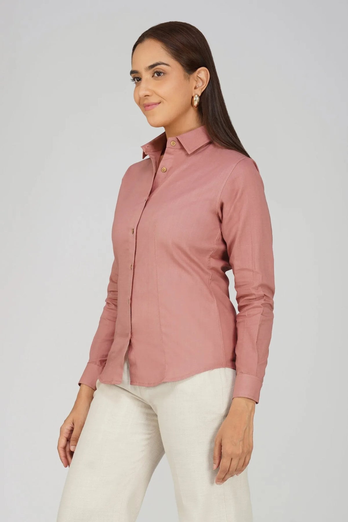 Women's Khadi Shirt in Pastel blue