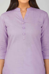Women's Khadi Short Kurti Lavander
