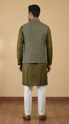 Olive Green Signature Nehru Fit Jacket | 100% Woolen