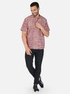 Pure Khadi Short Kurta in Maroon Color