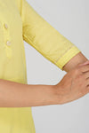 Women's Long Khadi Kurti Pastel Yellow