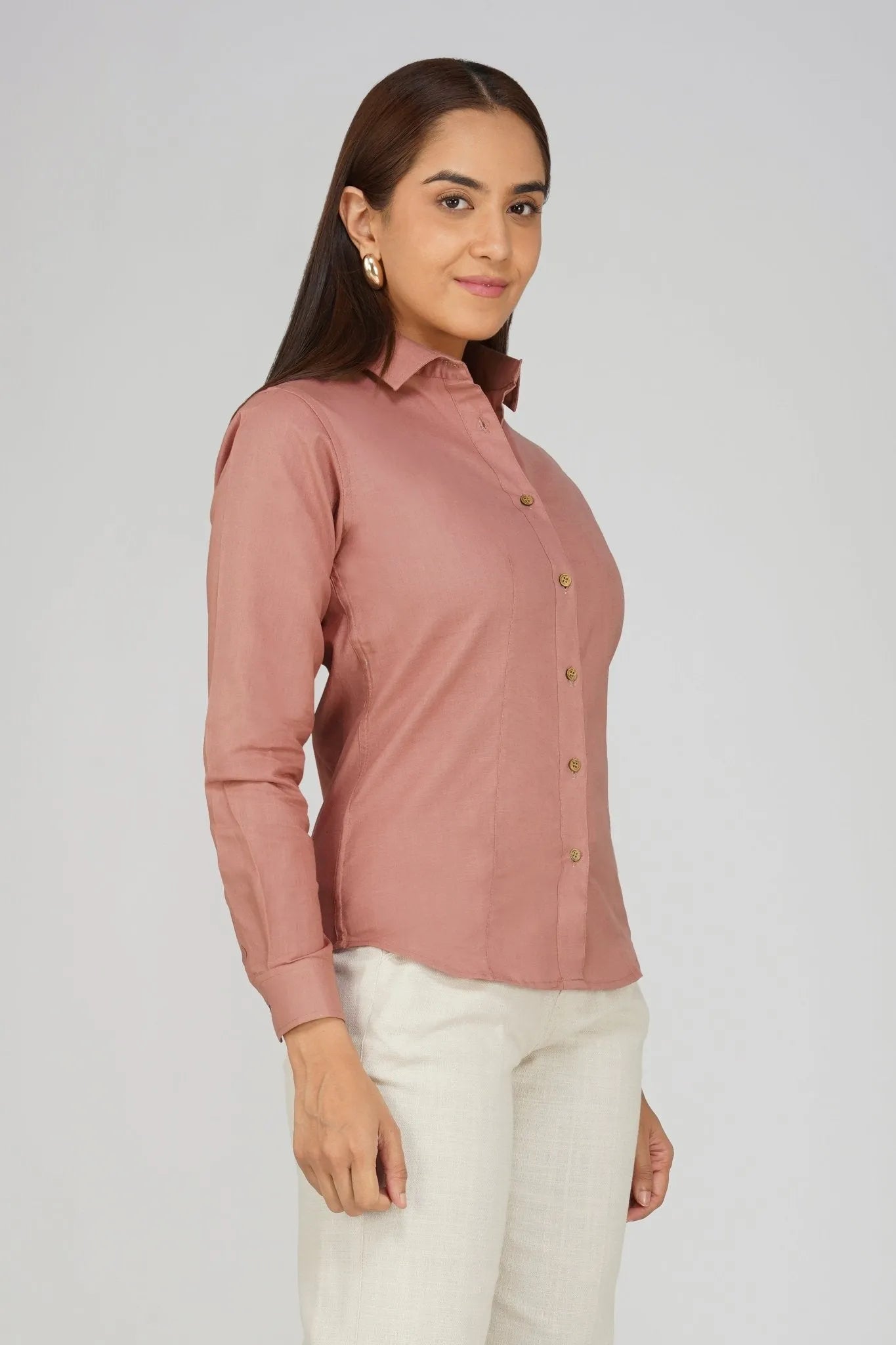 Women's Khadi Shirt Dusky Rose Pink
