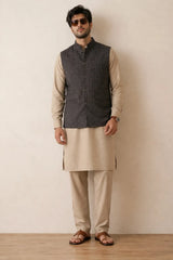 Reversible Coal Nehru Fit Jacket | 100% Woolen