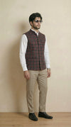 Reversible Brick Red Nehru Fit Jacket | 100% Woolen