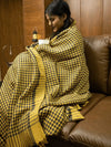 HAND WOVEN KHADI KHES, BLANKETS, THROW IN LIGHT ORANGE COLOR- ALL WEATHER