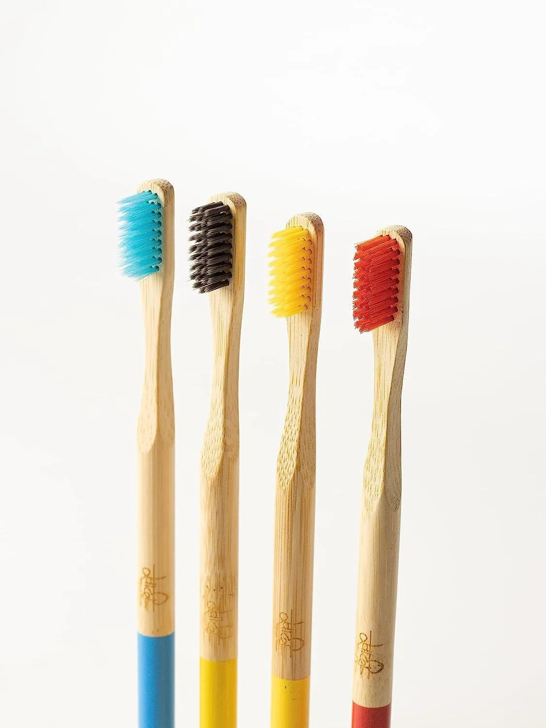 Premium Bamboo Toothbrush with Charcoal Activated Bristles Pack Of 4