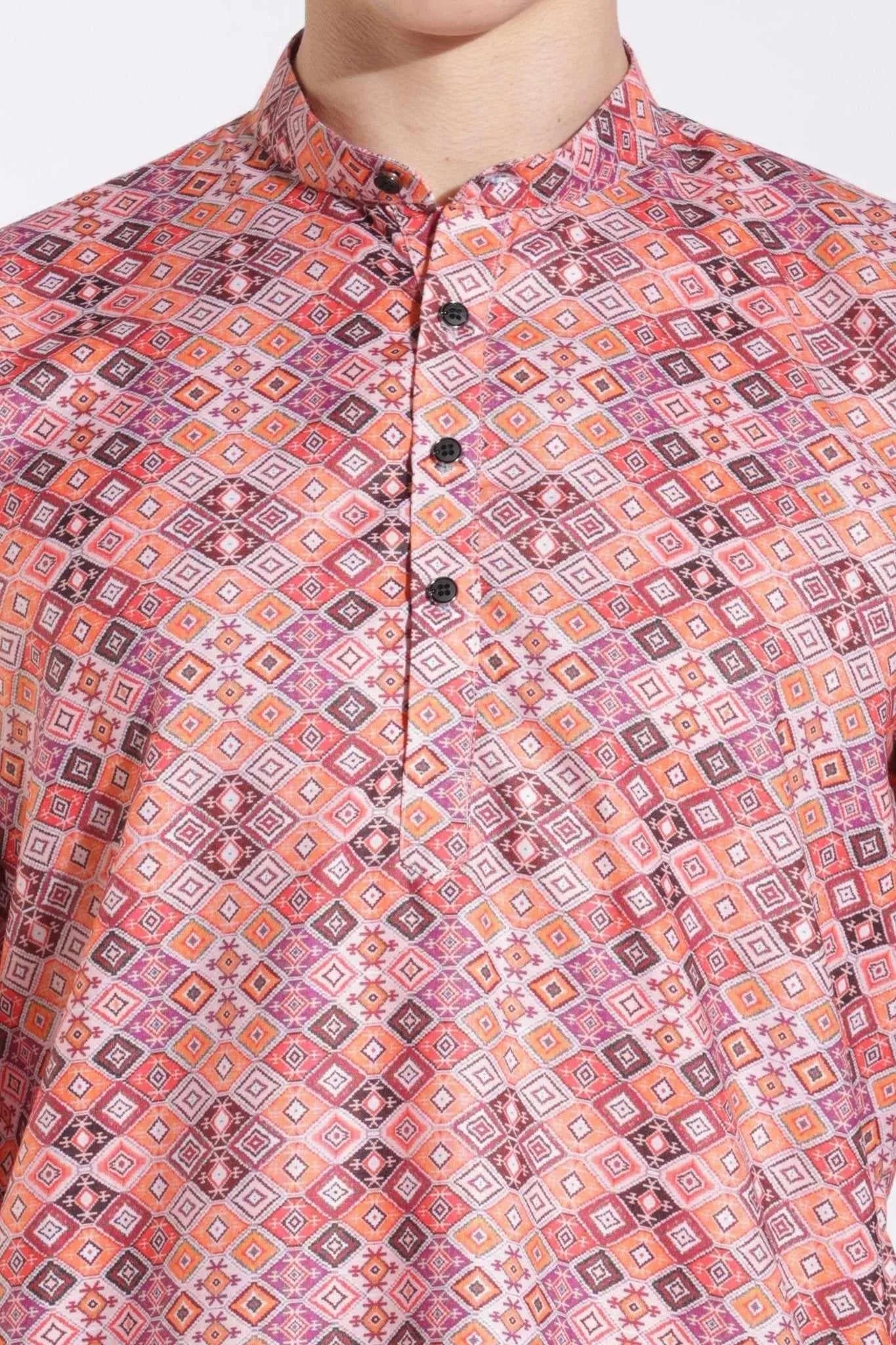 Traditional Attire Pink Print Kurta