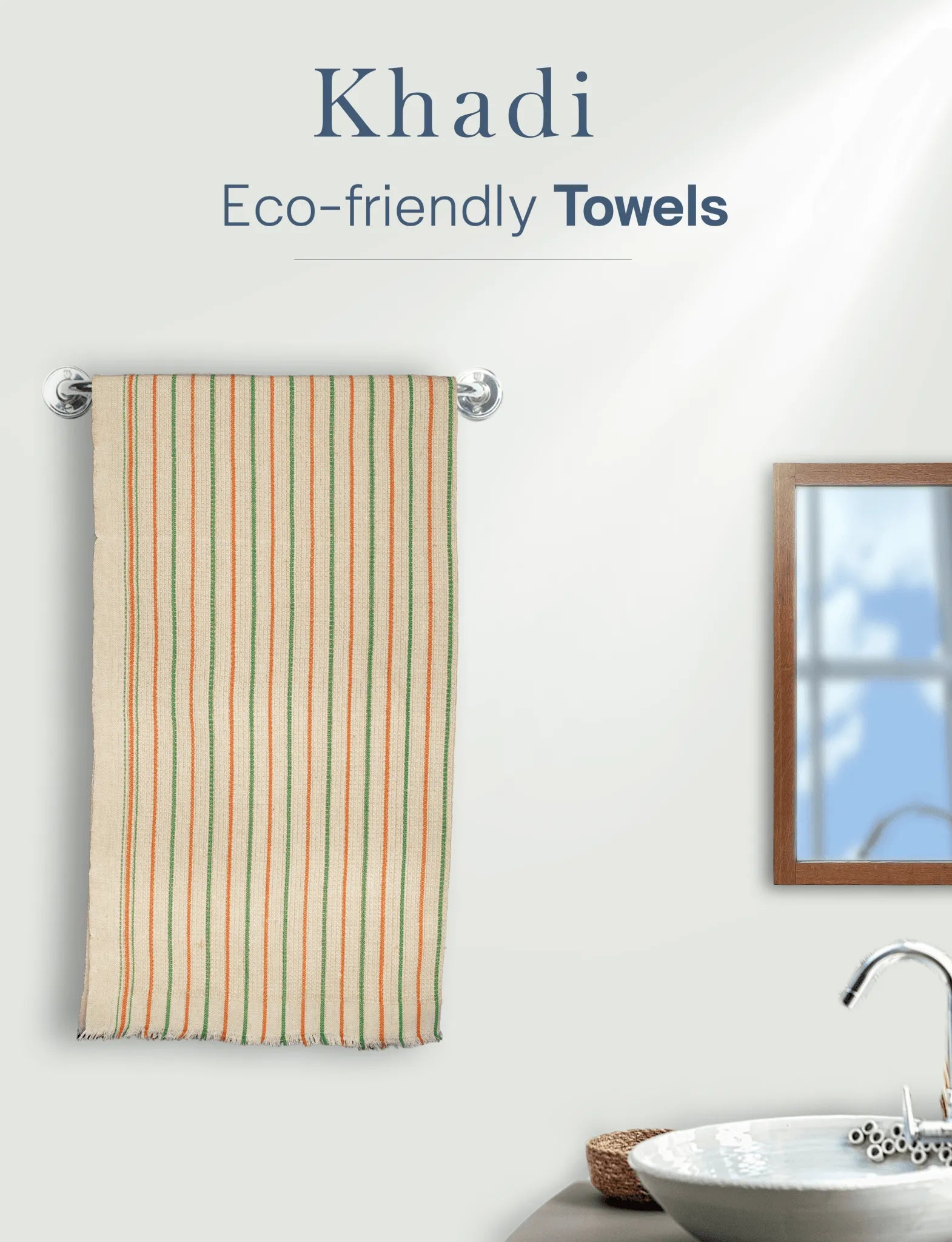 100% Cotton Khadi Towel Off White Color