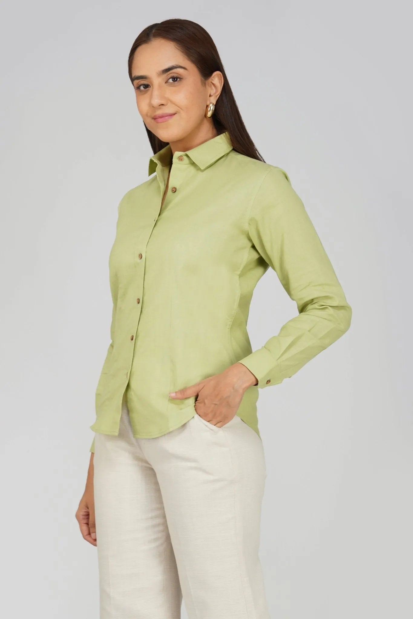Women's Khadi Shirt in Pastel blue