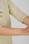 Women's Long Khadi Kurti Light Olive Green
