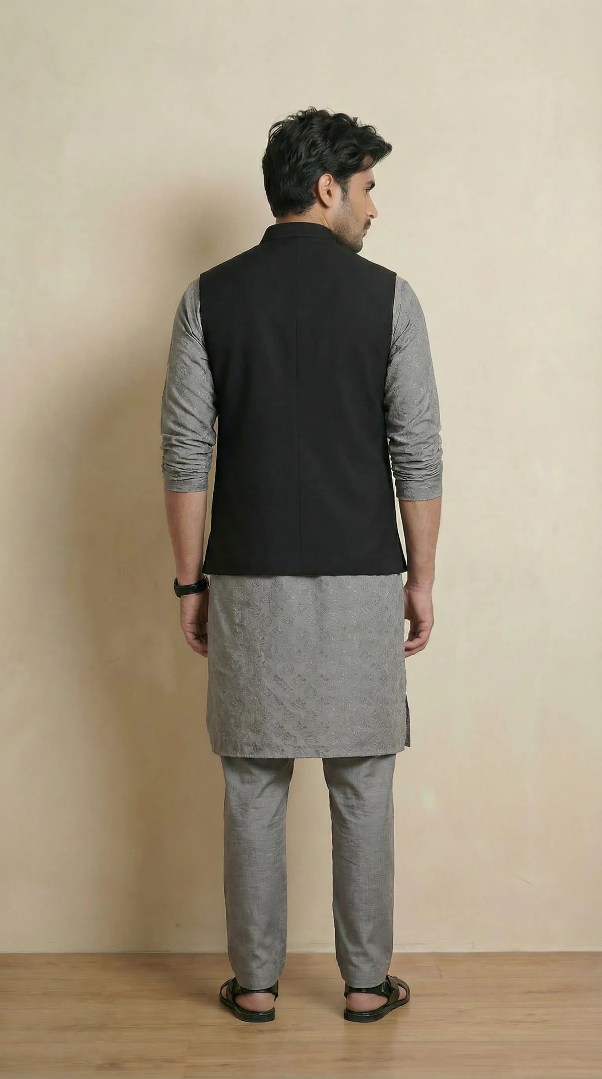 Black Signature Nehru Fit Jacket | 100% Woolen