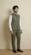 Greyish Green Signature Nehru Fit Jacket | 100% Woolen