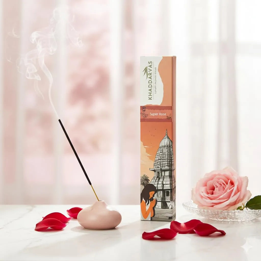 Super Rose Incense Sticks for Pooja | Refreshing Long-Lasting Aroma