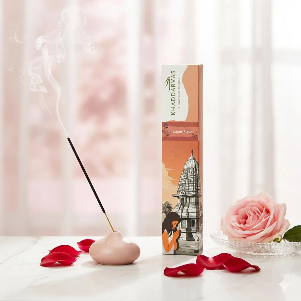 Super Rose Incense Sticks for Pooja | Refreshing Long-Lasting Aroma