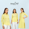 Women's Long Khadi Kurti Pastel Yellow