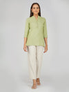 Women's Khadi Short Kurti Sage Green