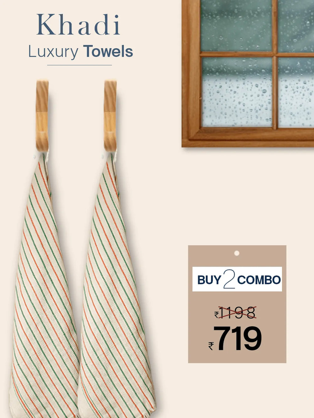 100% Cotton Khadi Towel White Color