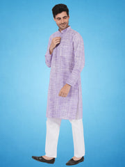 Purple Colour Khadi Kurta