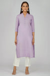 Women's Khadi Long Kurti Lavander