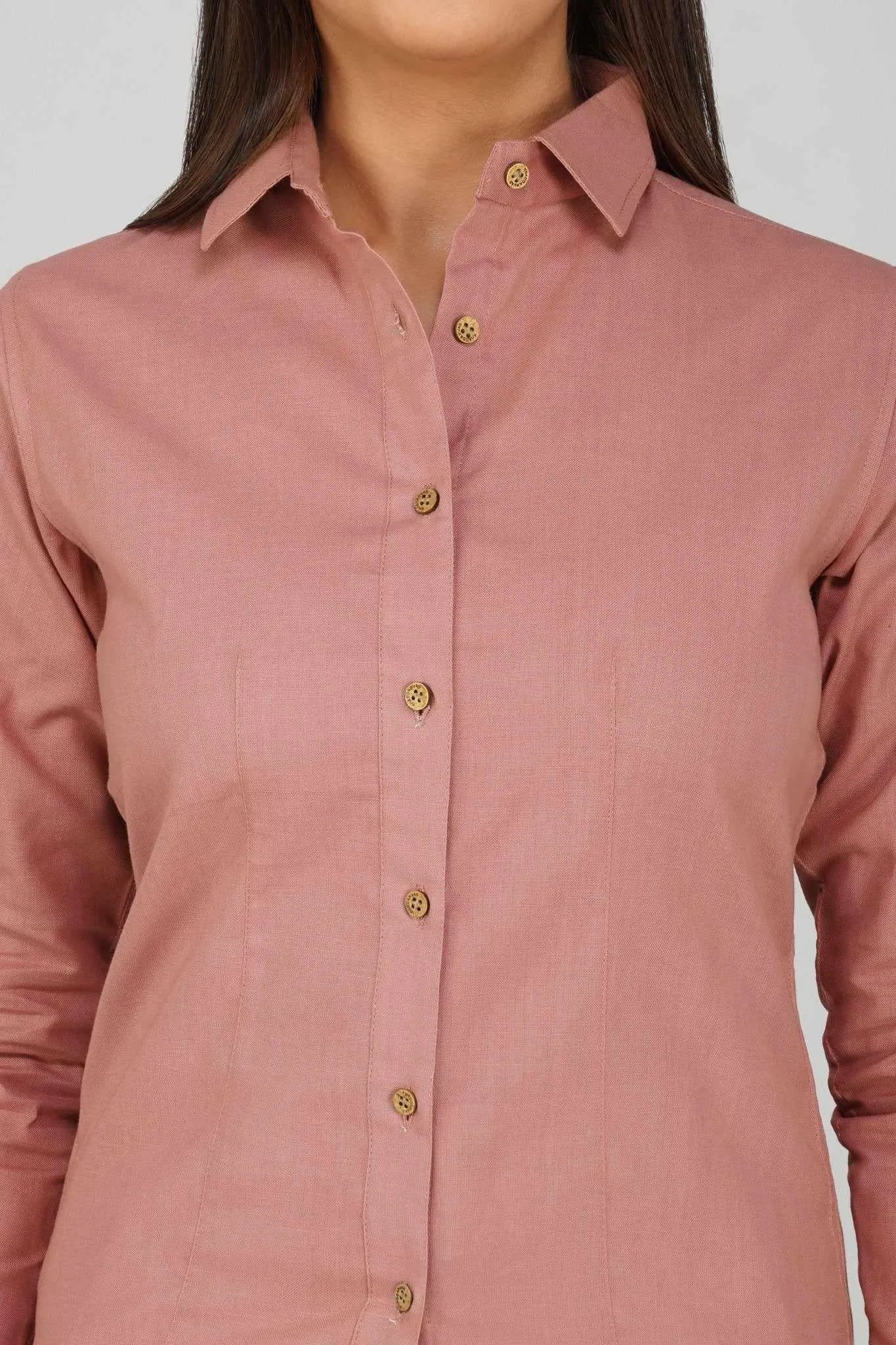 Women's Khadi Shirt Dusky Rose Pink