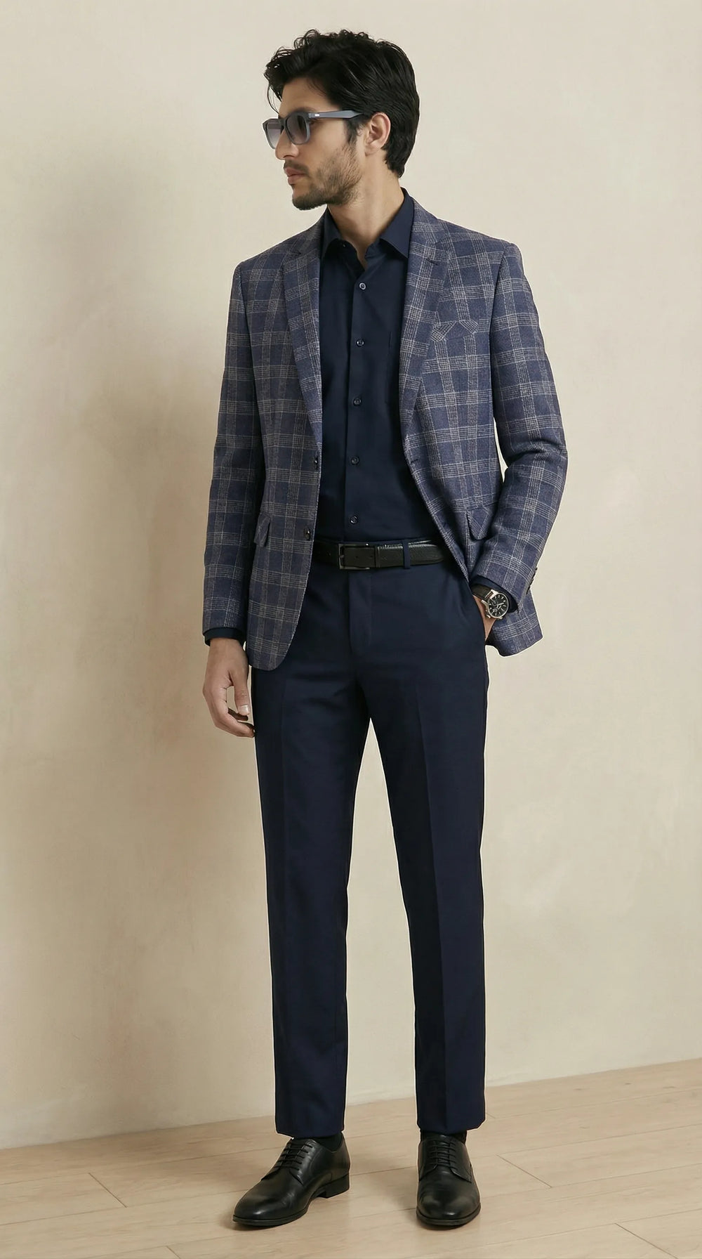 Blue Tweed Blazer | 100% Wool, Classic Structured Fit