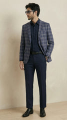 Blue Tweed Blazer | 100% Wool, Classic Structured Fit