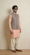 Soft Brown Signature Nehru Fit Jacket | 100% Woolen