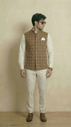 Reversible Biscuit Brown Nehru Fit Jacket | 100% Woolen