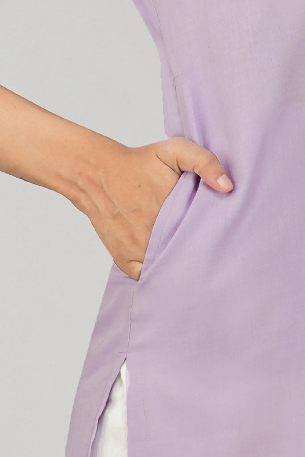 Women's Khadi Long Kurti Lavander