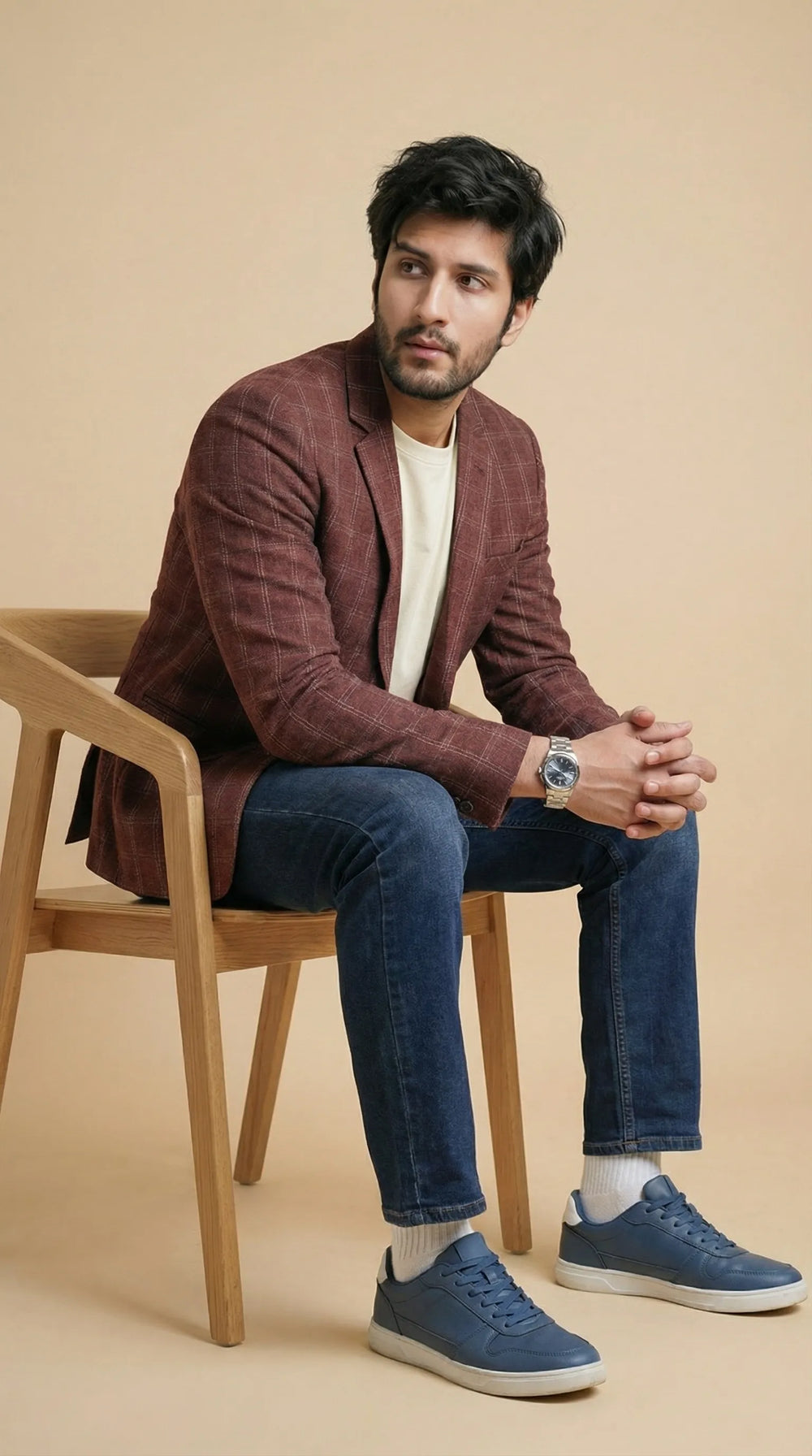 Reddish Tweed Blazer | 100% Wool, Classic Structured Fit