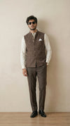 Reversible Earthy Brown Nehru Fit Jacket | 100% Woolen