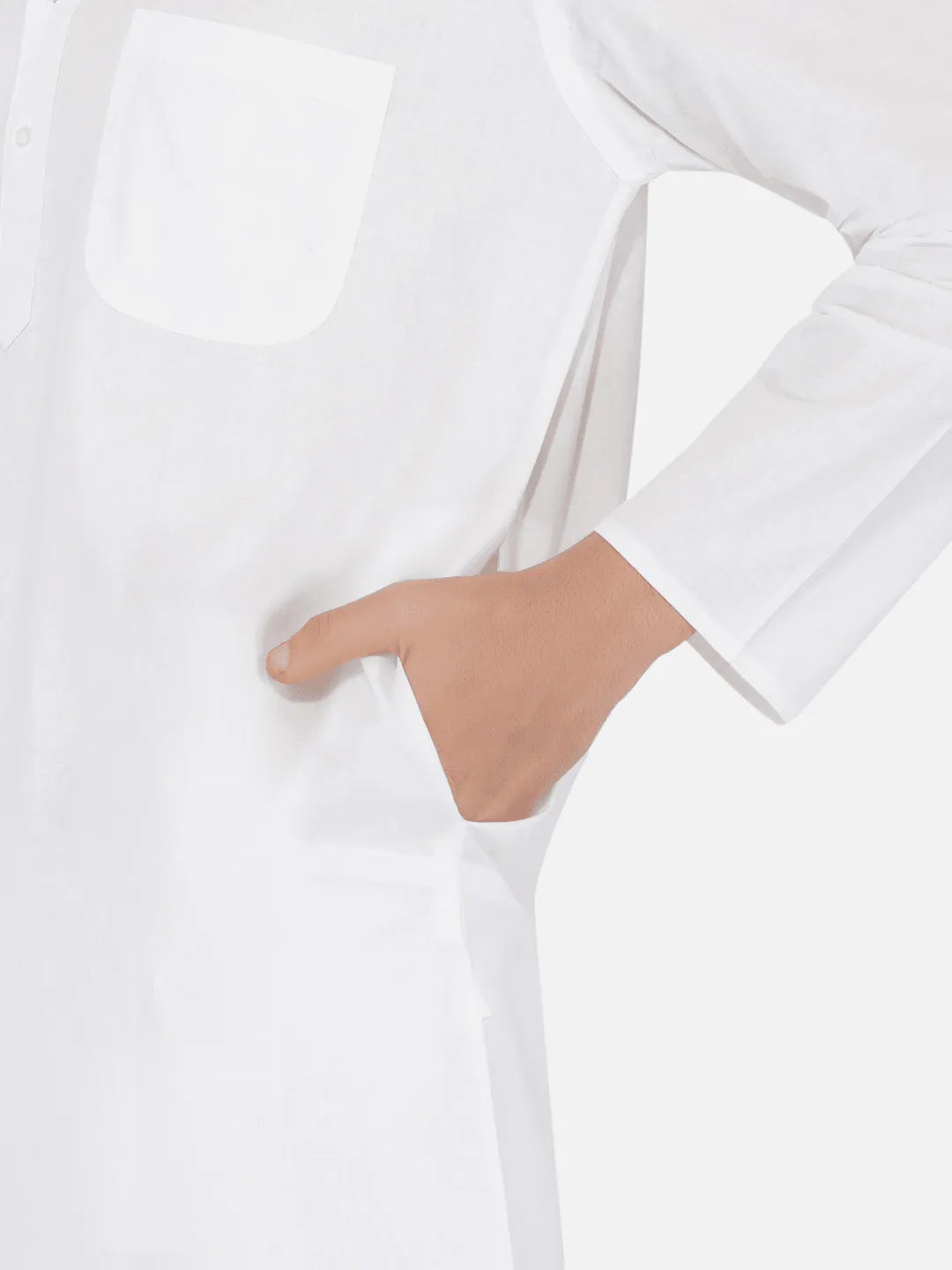 White Khadi Cotton Kurta