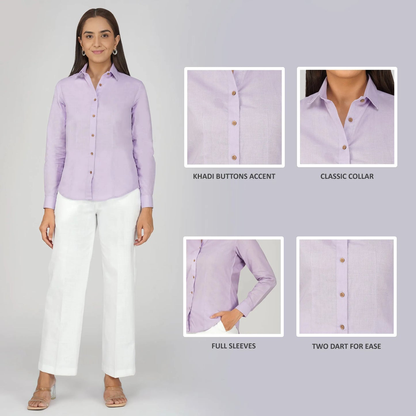Women's Khadi Shirt Lavander
