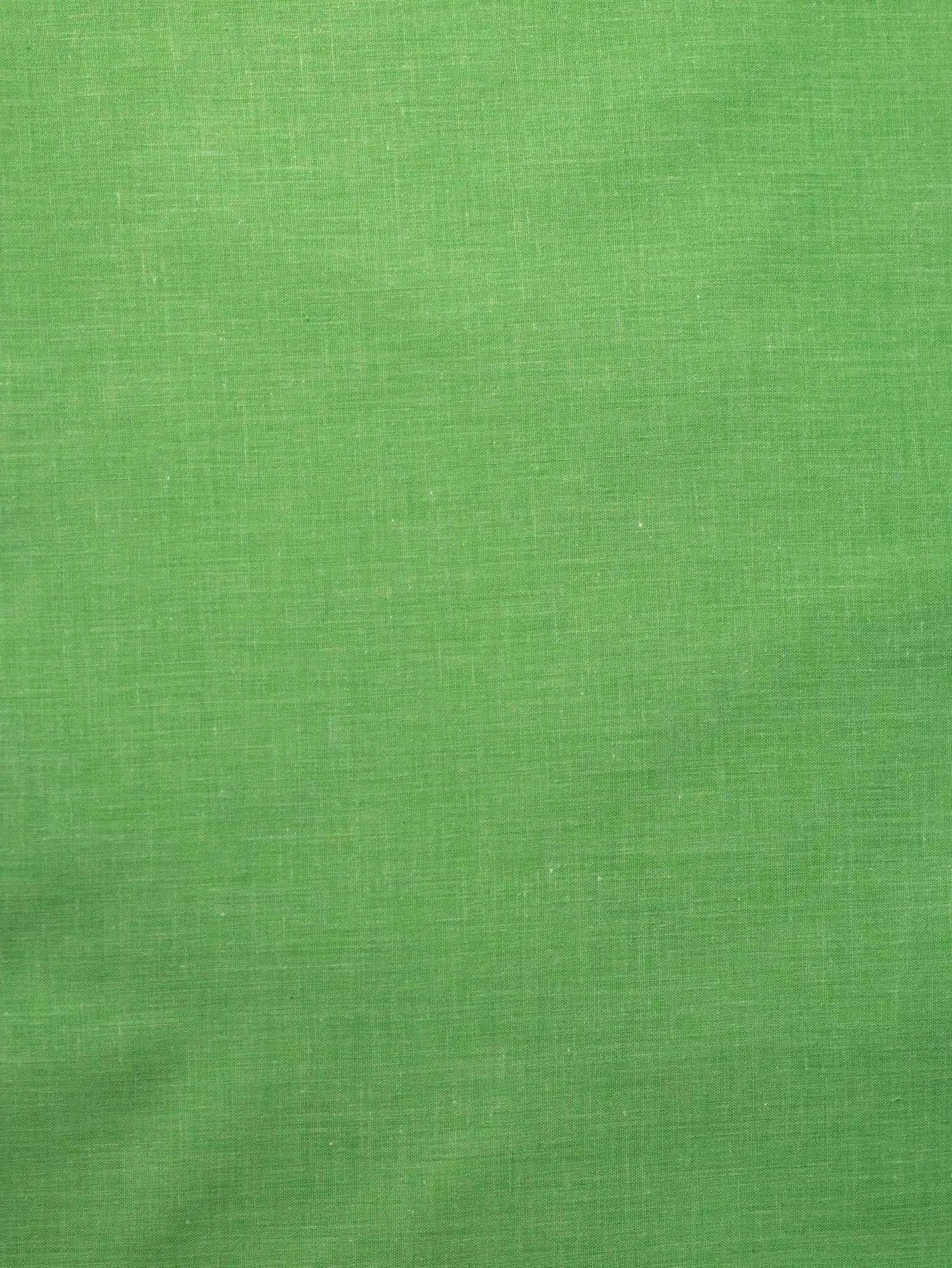 Green Colour Plain Pure Khadi Fabric
