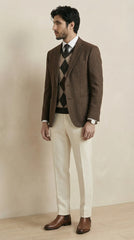 Coffe Brown Tweed Blazer | 100% Wool, Classic Structured Fit