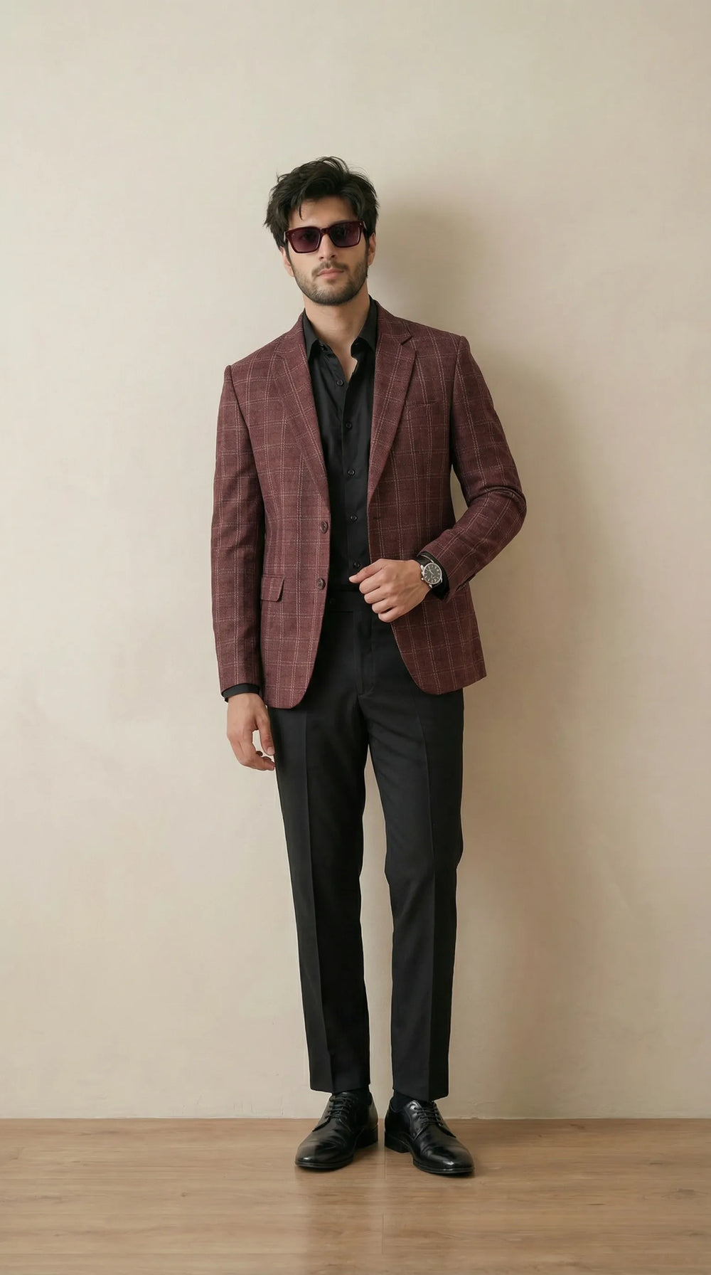 Reddish Tweed Blazer | 100% Wool, Classic Structured Fit