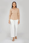Women's Khadi Shirt Beige Brown