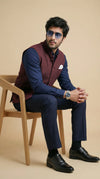 Reddish Maroon Signature Nehru Fit Jacket | 100% Woolen