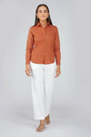 Women's Khadi Shirt Rust Orange