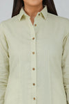 Women's Khadi Shirt Light Olive Green